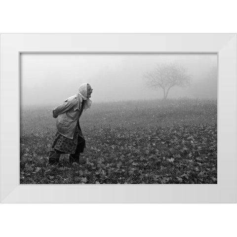 Autumn White Modern Wood Framed Art Print by Kruk, Przemyslaw