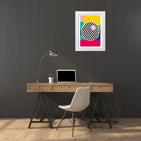 LINE White Modern Wood Framed Art Print by Ortiz, Sergio