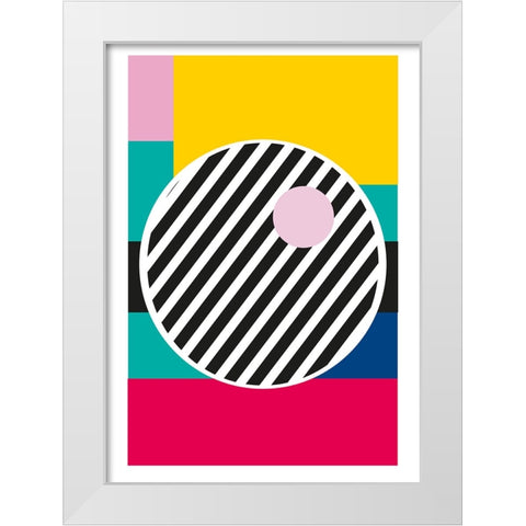 LINE White Modern Wood Framed Art Print by Ortiz, Sergio