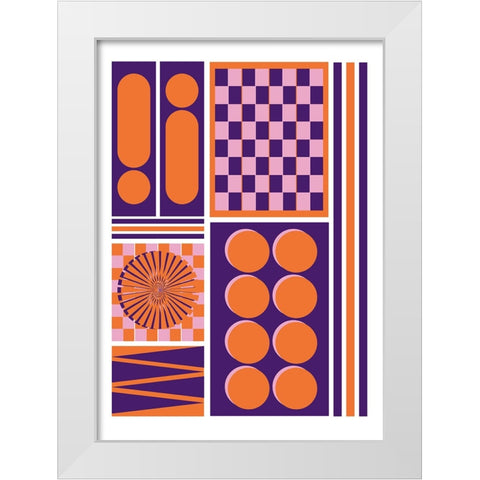 Purple Rain White Modern Wood Framed Art Print by Ortiz, Sergio