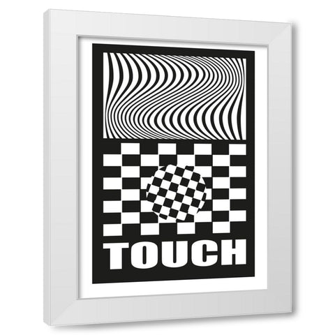Touch White Modern Wood Framed Art Print by Ortiz, Sergio