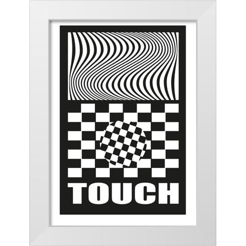 Touch White Modern Wood Framed Art Print by Ortiz, Sergio