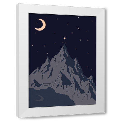 Good Night White Modern Wood Framed Art Print by Elmoudden, Omar