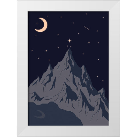 Good Night White Modern Wood Framed Art Print by Elmoudden, Omar