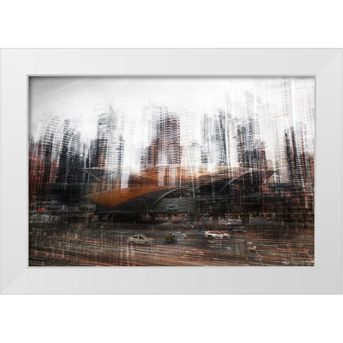 Too Much Traffic White Modern Wood Framed Art Print by Chiriaco, Carmine
