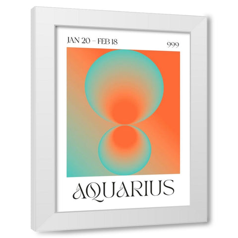 Aquarius White Modern Wood Framed Art Print by Castillo, Valeria