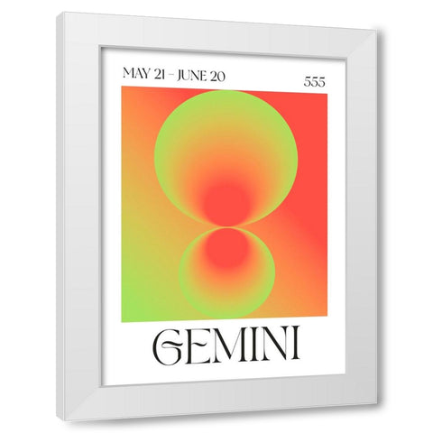 Gemini White Modern Wood Framed Art Print by Castillo, Valeria
