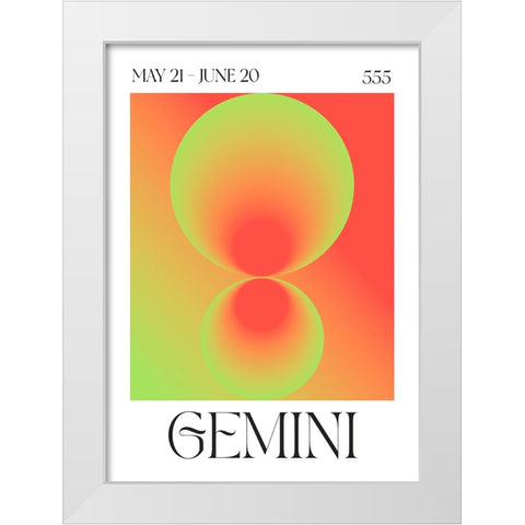 Gemini White Modern Wood Framed Art Print by Castillo, Valeria