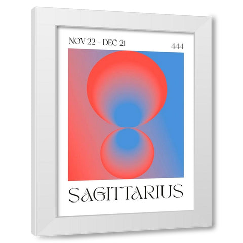 Sagittarius White Modern Wood Framed Art Print by Castillo, Valeria