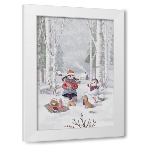 Winter Girl White Modern Wood Framed Art Print by Thai, Xuan