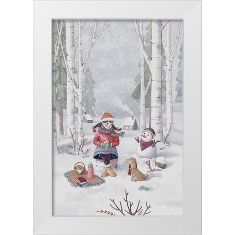Winter Girl White Modern Wood Framed Art Print by Thai, Xuan