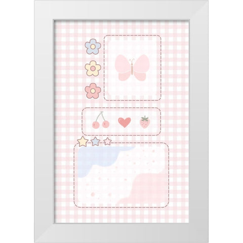 Pink Aesthetic White Modern Wood Framed Art Print by Thai, Xuan