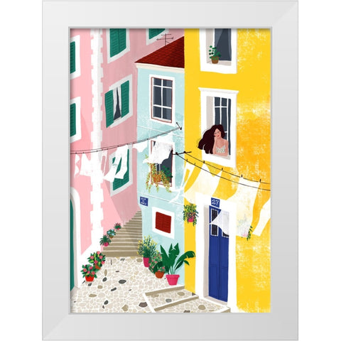 Chillin White Modern Wood Framed Art Print by Tomljanovic, Maja