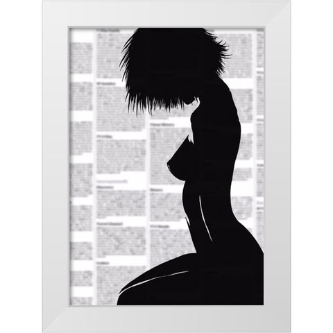 Whats in todays paper? White Modern Wood Framed Art Print by Harstedt, Tomas