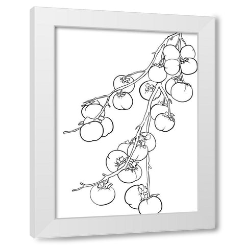 Branch of persimmons White Modern Wood Framed Art Print by Laiz Blursbyai, Rosana