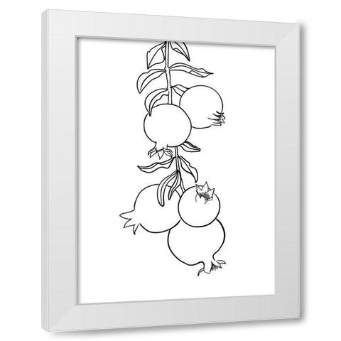 Branch of pomegranates White Modern Wood Framed Art Print by Laiz Blursbyai, Rosana