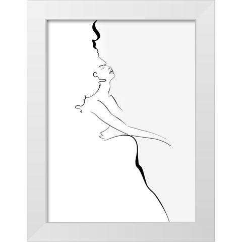 Silhouette White Modern Wood Framed Art Print by Laiz Blursbyai, Rosana