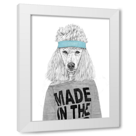 80s Bitch White Modern Wood Framed Art Print by Solti, Balazs