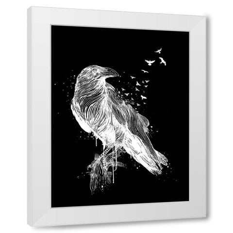Born to be free (dark) White Modern Wood Framed Art Print by Solti, Balazs