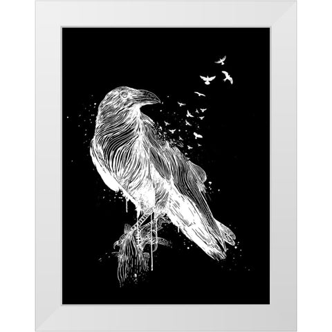Born to be free (dark) White Modern Wood Framed Art Print by Solti, Balazs