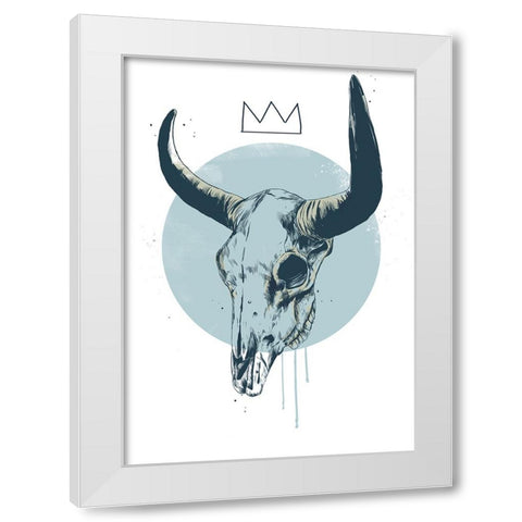 Bull skull White Modern Wood Framed Art Print by Solti, Balazs
