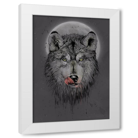 Dinner time (dark) White Modern Wood Framed Art Print by Solti, Balazs