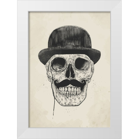 Gentlemen never die White Modern Wood Framed Art Print by Solti, Balazs