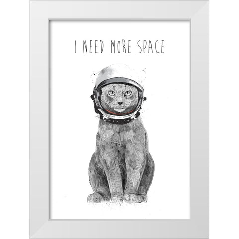 I need more space White Modern Wood Framed Art Print by Solti, Balazs