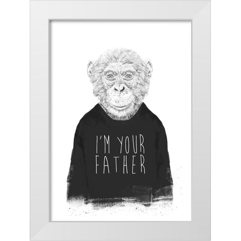 Im your father White Modern Wood Framed Art Print by Solti, Balazs