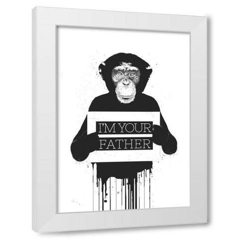 Im your father II White Modern Wood Framed Art Print by Solti, Balazs
