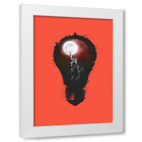New York City Lights White Modern Wood Framed Art Print by Solti, Balazs