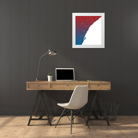 Night climbing White Modern Wood Framed Art Print by Solti, Balazs