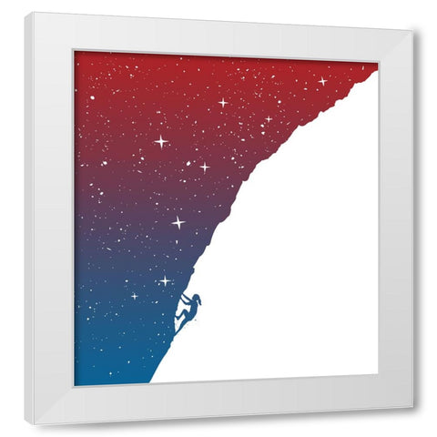 Night climbing White Modern Wood Framed Art Print by Solti, Balazs