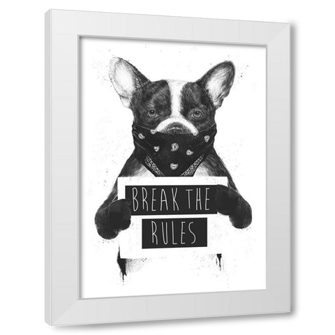 Rebel dog White Modern Wood Framed Art Print by Solti, Balazs