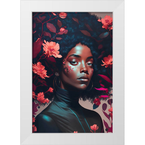 Goddess Of The Flowers White Modern Wood Framed Art Print by Treechild
