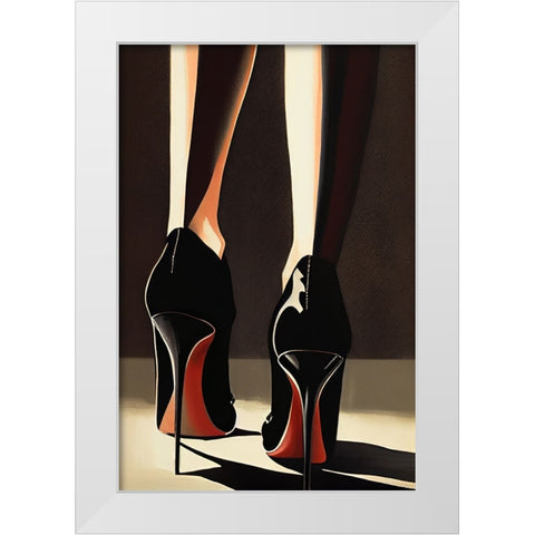 Heels White Modern Wood Framed Art Print by Treechild
