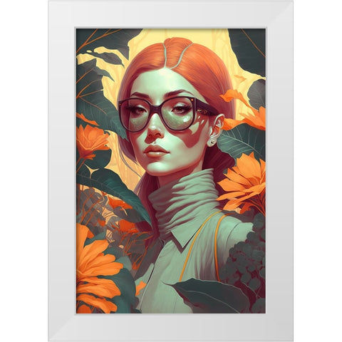 Beauty In The Jungle White Modern Wood Framed Art Print by Treechild