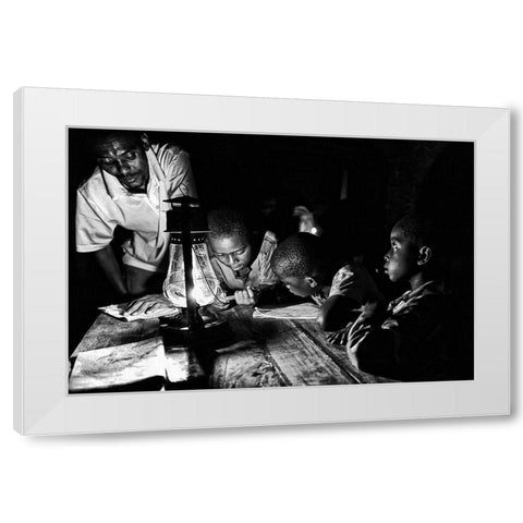 Untitled White Modern Wood Framed Art Print by Mirzaie, Foad