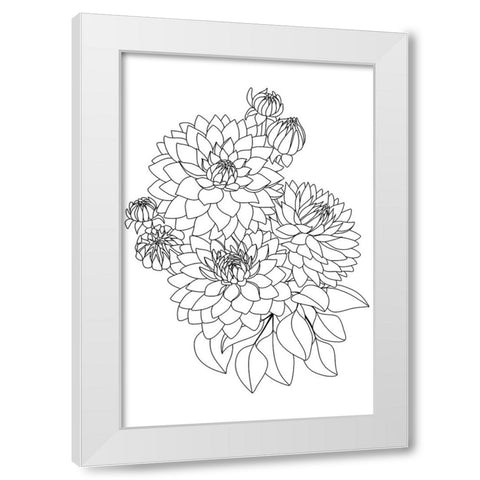 Pacey bouquet in black and white White Modern Wood Framed Art Print by Laiz Blursbyai, Rosana