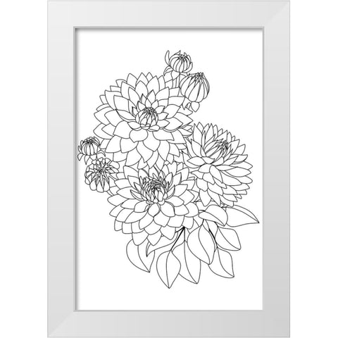 Pacey bouquet in black and white White Modern Wood Framed Art Print by Laiz Blursbyai, Rosana