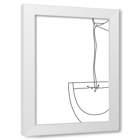 Pouring coffee line art White Modern Wood Framed Art Print by Laiz Blursbyai, Rosana