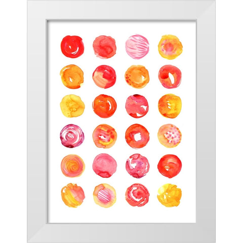 Almost circles White Modern Wood Framed Art Print by Laiz Blursbyai, Rosana