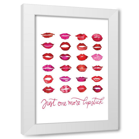 Just one more lipstick White Modern Wood Framed Art Print by Laiz Blursbyai, Rosana