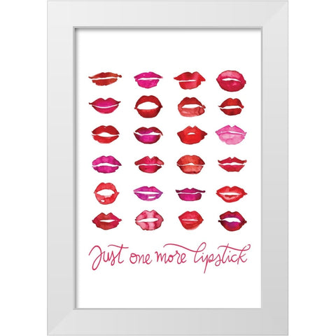 Just one more lipstick White Modern Wood Framed Art Print by Laiz Blursbyai, Rosana