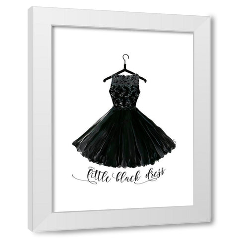 Little black dress in hanger White Modern Wood Framed Art Print by Laiz Blursbyai, Rosana