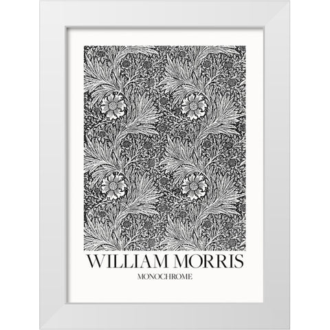 Marigold Monochrome White Modern Wood Framed Art Print by Pictufy
