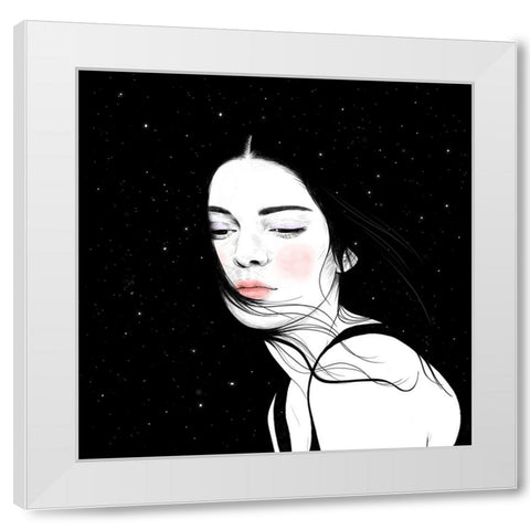 Stars White Modern Wood Framed Art Print by Holikova, Petra