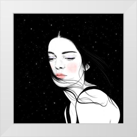 Stars White Modern Wood Framed Art Print by Holikova, Petra