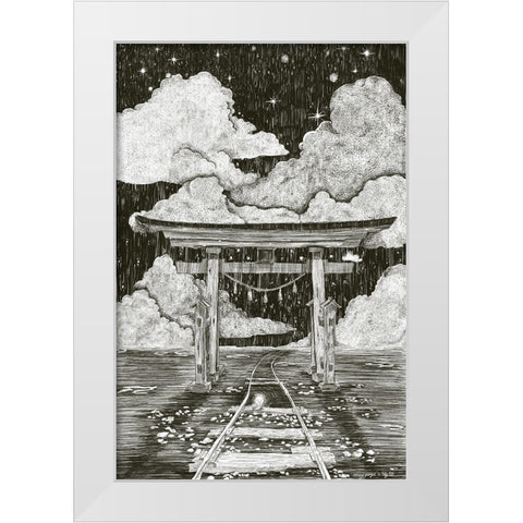 Journey UNkn_own White Modern Wood Framed Art Print by Joseph, Mary