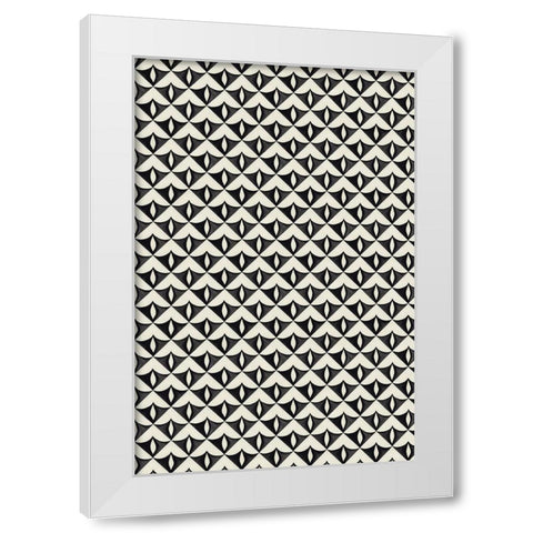 Black Triangle Pattern White Modern Wood Framed Art Print by Treechild